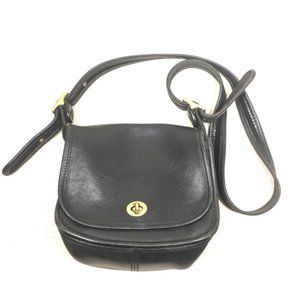 Coach Vintage Black Leather Legacy Trail Crossbody Shoulder Purse Handbag 9965